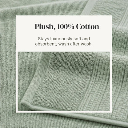 modern threads 6 piece bath towel set – showing dimensions