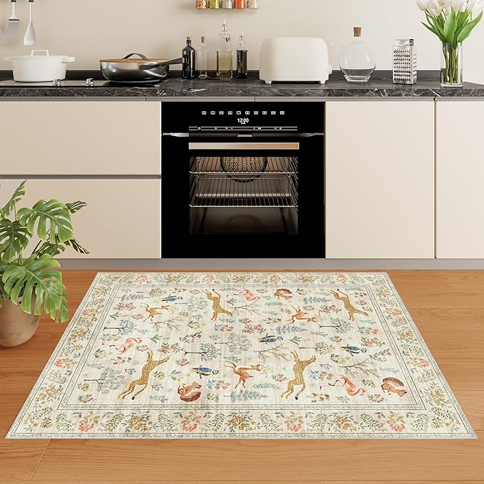 DUKINO 3x5 Rug, Washable Animal Area Rug - Image 9