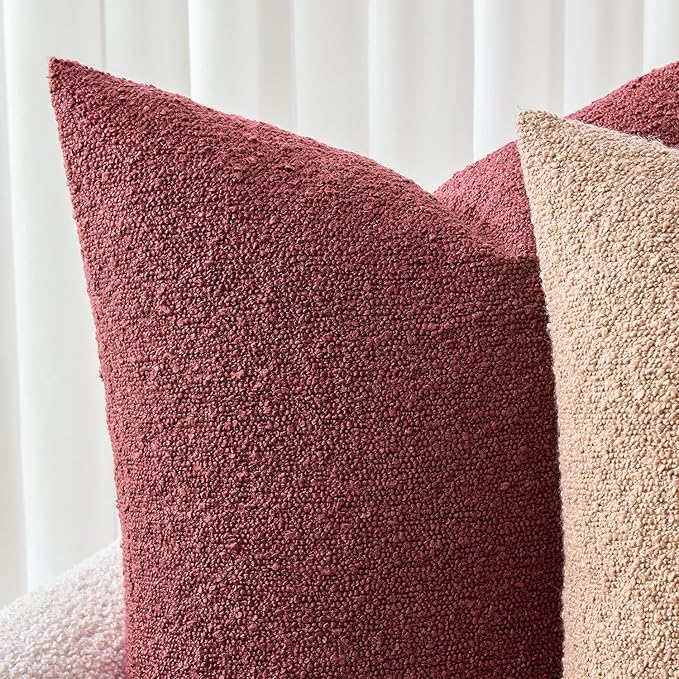 Woaboy Pack of 2 18x18 Inch Decorative Boucle Throw Pillow Covers Textured - Image 6