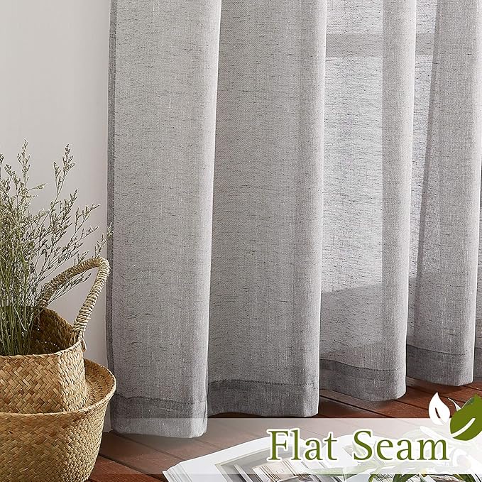 NICETOWN Sheer Curtains Flax Texture - Image 6