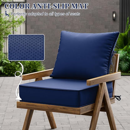 Outdoor Seat Cushion Set 22 L × 24 W × 5 H Inch Waterproof & Fade Resistant - Image 6