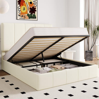 allewie full size velvet lift up hydrualic storage, main product view