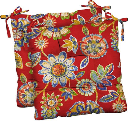 RSH DECOR: Outdoor Tufted Seat Cushions Set of 2 | 19" x 19" | All-Weather Spun by RSHDECOR