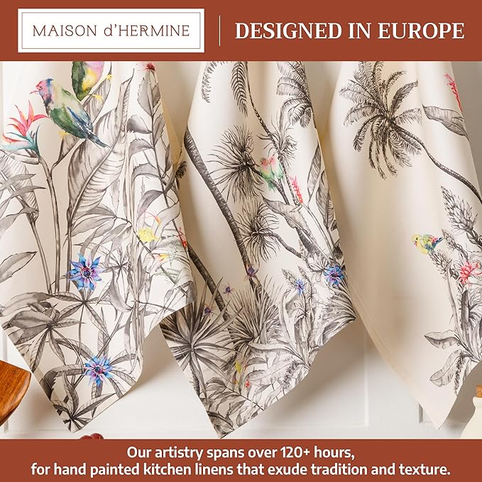Maison d' Hermine Kitchen Towels Set of 3 100% Cotton 20" x 27.5" Reusable - Image 2