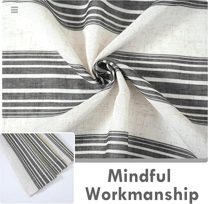 DriftAway Farmhouse Vertical Striped Linen Blend Textured Light Filtering Semi - Image 6