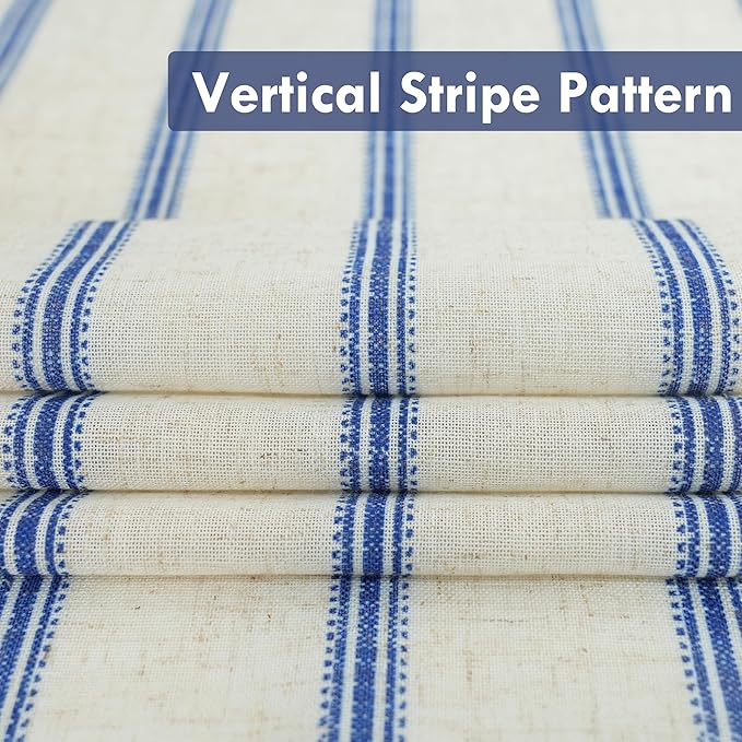 DriftAway Farmhouse Vertical Striped Linen Blend Textured Light Filtering Semi - Image 4
