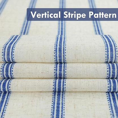 DriftAway Farmhouse Vertical Striped Linen Blend Textured Light Filtering Semi - Image 4