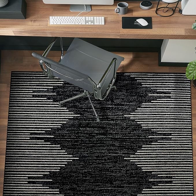 Rugshop Bohemian Stripe Stain Resistant High Traffic Living Room Kitchen - Image 8