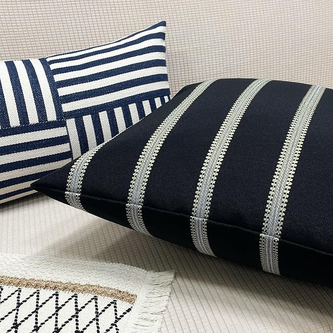 Slow Cow Decorative Stripe Throw Pillow Cover Cushion Cover 26 x 26 Inches - Image 2