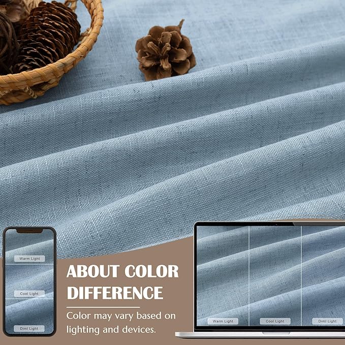 Light Blue Kitchen Curtain 24 Inch Length - Image 5