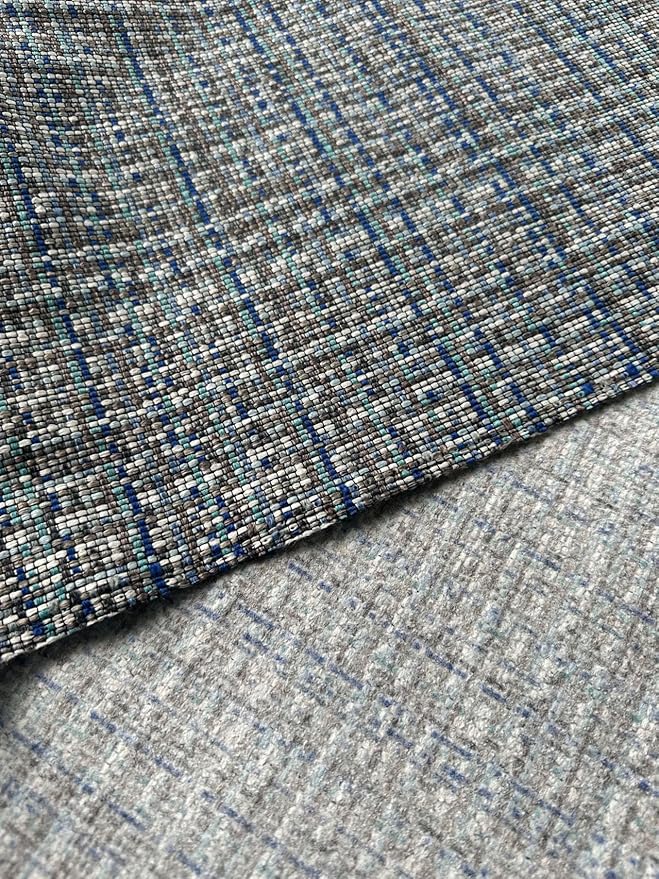 OctoRose 3 Side Zipper Upholstery Thick Linen Tweed Blue/Grey, Twin Size Futon - Image 3