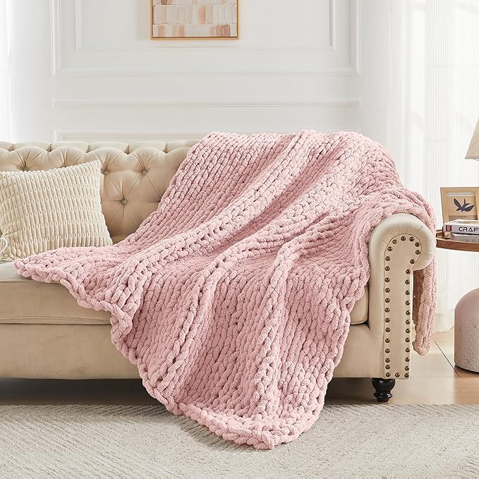 Carriediosa Chunky Knit Throw Blanket 60" X 80" Twin, 100% Hand Made Large - Image 6
