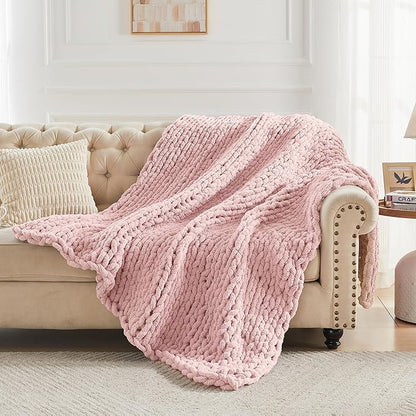 Carriediosa Chunky Knit Throw Blanket 60" X 80" Twin, 100% Hand Made Large - Image 6