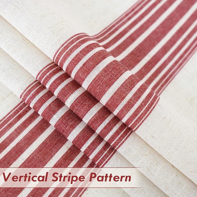 DriftAway Farmhouse Vertical Striped Linen Blend Textured Light Filtering Semi - Image 3