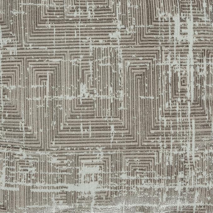 LR Home Transitional Distressed Geometric Gray/Ivory Polyester Blend Cube Pouf - Image 6
