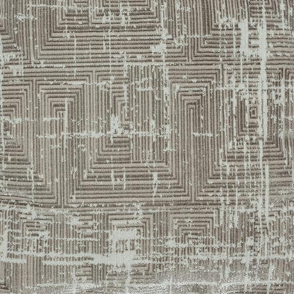 LR Home Transitional Distressed Geometric Gray/Ivory Polyester Blend Cube Pouf - Image 6