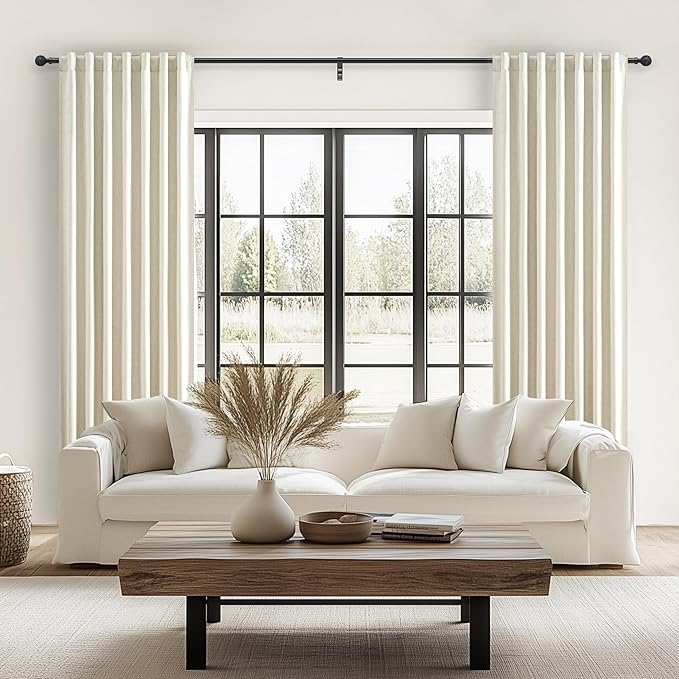 Warm Cream 120 Inch Curtains High Ceiling Tall Curtain - Image 6