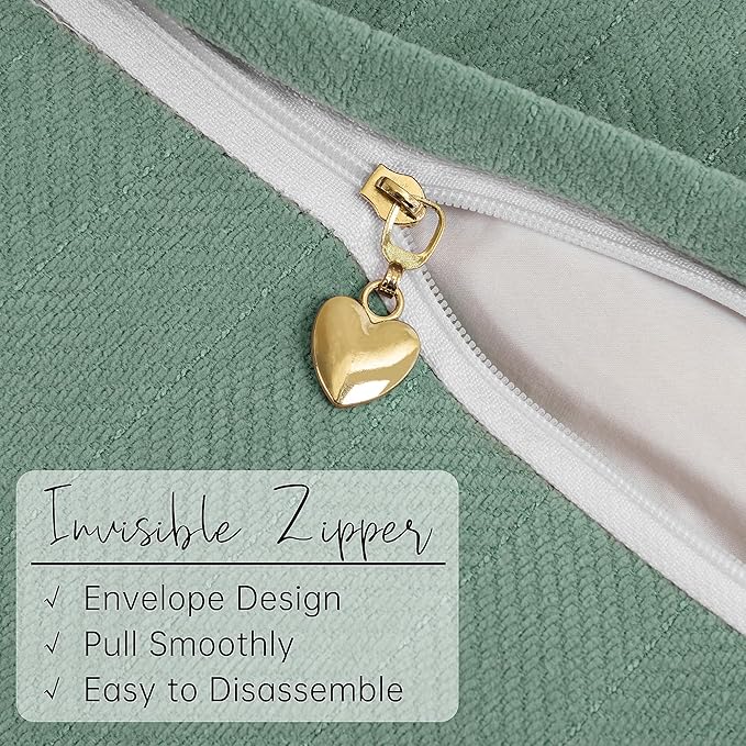 ZWJD Dusty Green Pillow Covers 20x20 Set of 2 Chenille Throw Pillow Covers - Image 7