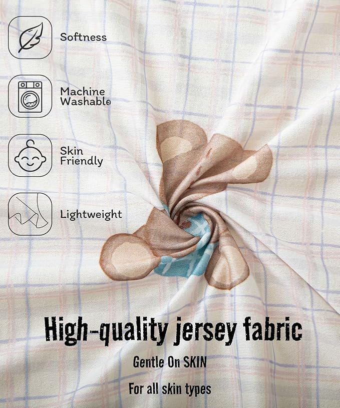 SDY Jersey Bassinet Sheets for Baby Girls, 32 "x 16 "x 4", Super Soft Breathable - Image 4