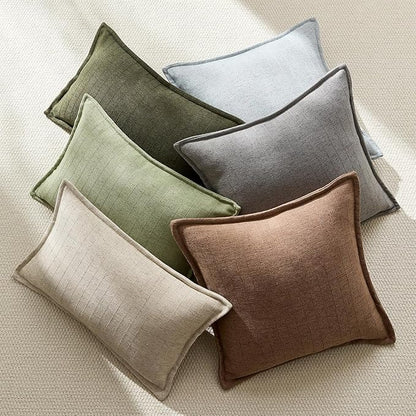 24x24 Linen Pillow Covers Steel Blue Pack of 2 Farmhouse Boho Neutral Accents - Image 4