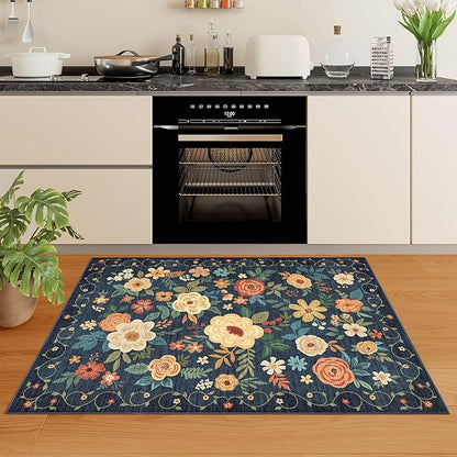DUKINO 3x4 Area Rug, Lightweight Non Slip Washable Floral Rug, Indoor Low Pile - Image 8