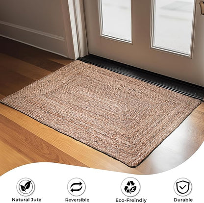 Ramanta Home Hand Woven Jute Braided Rug 2'x3' - Image 3