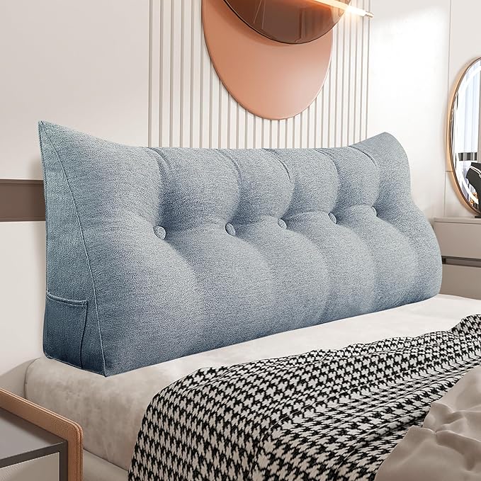 Daneey Headboard Pillow Queen, Triangular Wedge Pillow Headboard, by Daneey