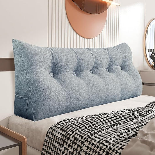 Daneey Headboard Pillow Queen, Triangular Wedge Pillow Headboard, by Daneey
