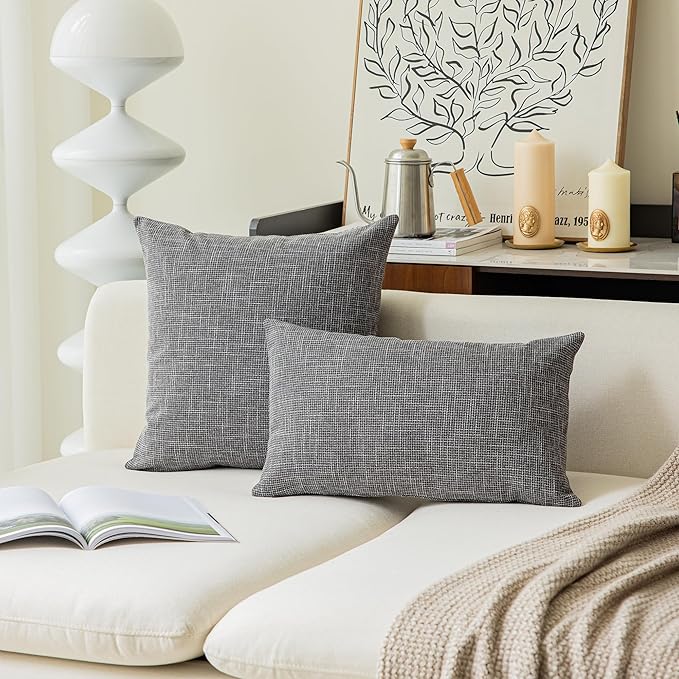 Kevin Textile Pack of 2 Decorative Linen Throw Pillow Covers, Soft Cushion Case - Image 6