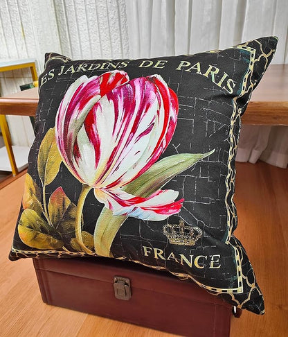 Elegant Velvet Floral Throw Pillow Cover Double Sides Handmake Flower - Image 3