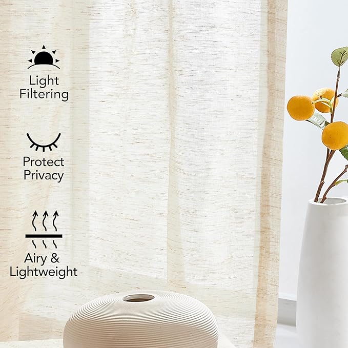 Deconovo Linen Sheer Curtains - Image 3