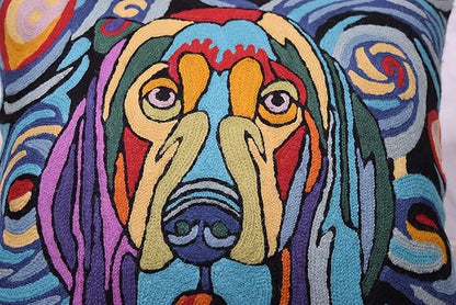 Picasso Dog Pillow Cover | Starry Night & Abstract Dogs Accent Pillows | Hand - Image 6