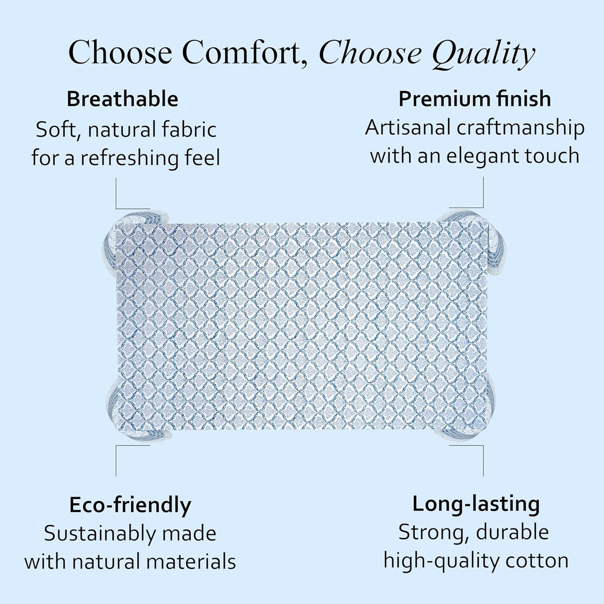 CPC Indigo Regal Tablecloth 100% Cotton 60x60 Inch Indian Block Print Rectangle Table Cover, Table Cloth for Gifting in Weddings, Halloween, Fall, Christmas, Thanksgiving