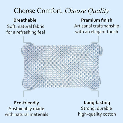 CPC Indigo Regal Tablecloth 100% Cotton 60x60 Inch Indian Block Print Rectangle Table Cover, Table Cloth for Gifting in Weddings, Halloween, Fall, Christmas, Thanksgiving