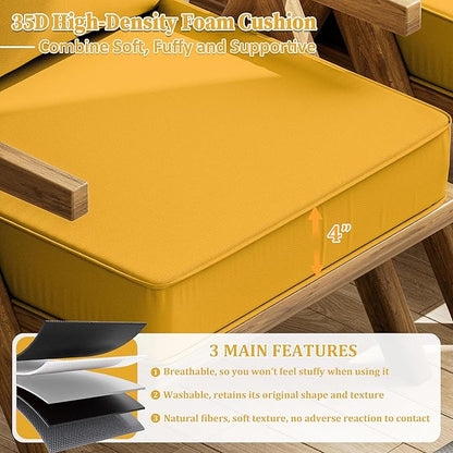 Outdoor Seat Cushion Set 19 L × 19 W × 4 H Inch Waterproof & Fade Resistant - Image 3