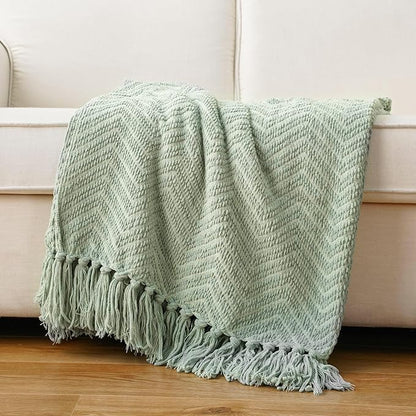 BATTILO HOME Sage Green Throw Blanket - Image 5