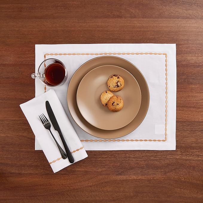 Home Ekaa Cotton Linen Dinner Napkins 20 x 20 Inch – White Cloth Napkins - Image 2
