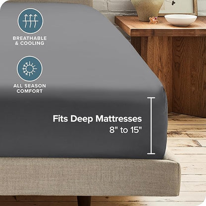 Bare Home 2-Pack Fitted Bottom Sheets Queen - Image 4