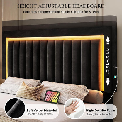 yitahome king size bed frame with adjustable headboard, package contents