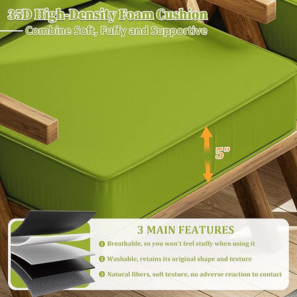 Outdoor Seat Cushion Set 24 L × 24 W × 5 H Inch Waterproof & Fade Resistant - Image 3