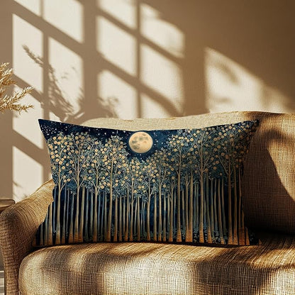 Rustic William Morris Night Moon Forest Green Decor Pillow Covers 12x20 - Image 5