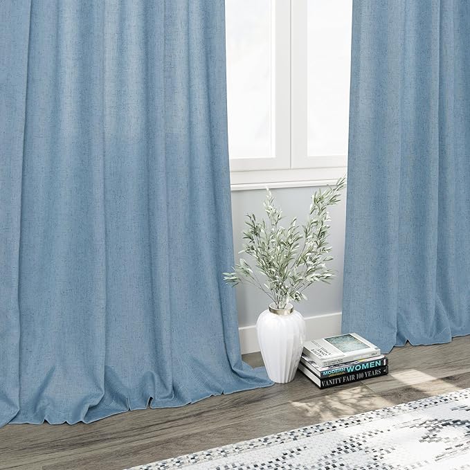 Nanspring Blue Extra Long Curtain 102 inches Long 2 Panels Set - Image 6