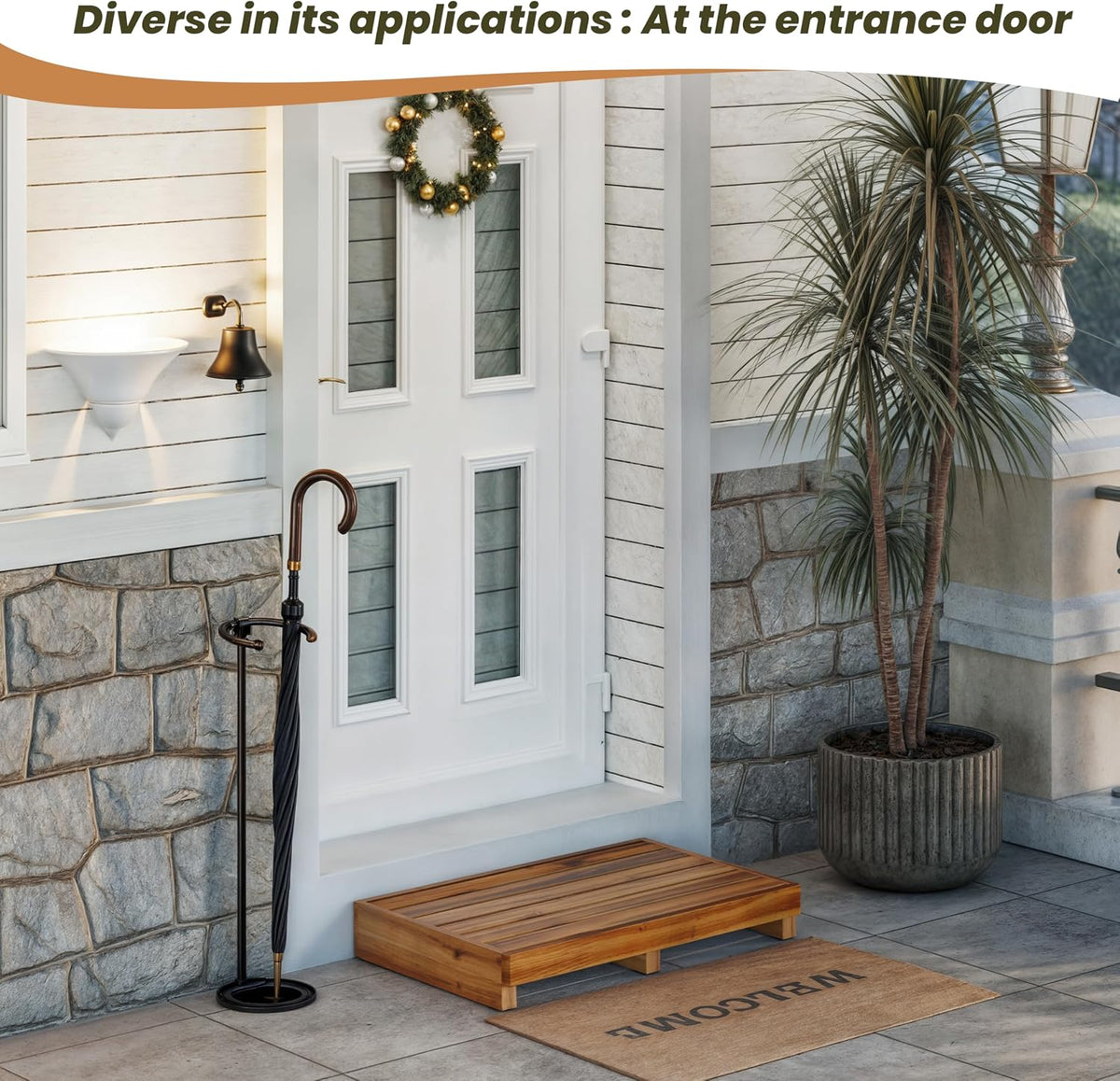tinamo 3.5" one step stool, acacia step stool, package contents