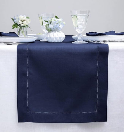 Solino Home Linen Navy Blue Table Runner 90 Inches Long by SolinoHome