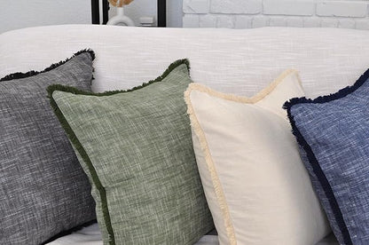 18×18 Grey Textured Cotton Throw Pillow Covers - Image 8