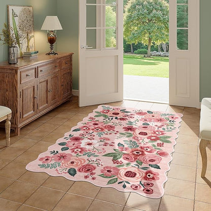 DUKINO 3x5 Area Rug, Floral Non-Slip Indoor Washable Rug - Image 7
