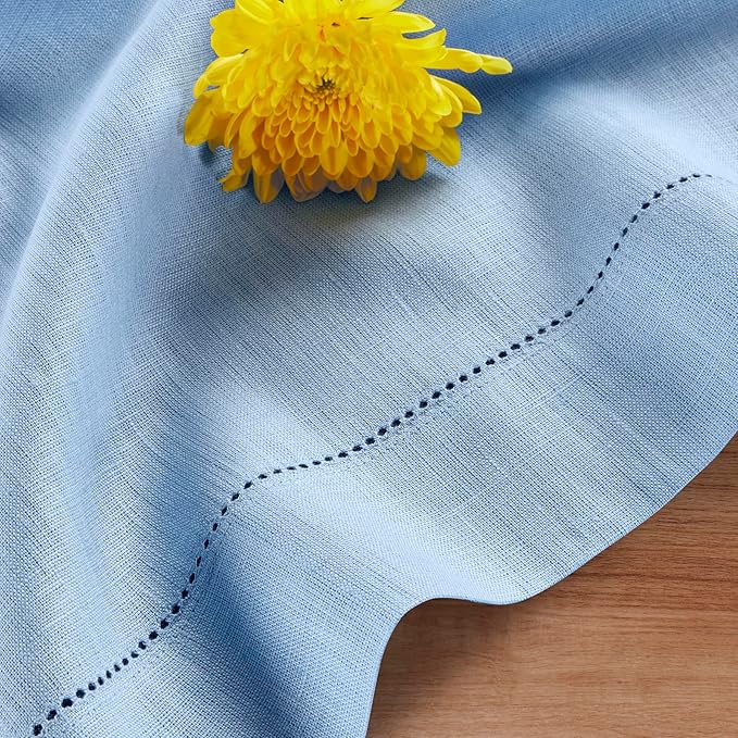 Solino Home Linen Cornflower Blue Table Runner 90 Inches Long - Image 9