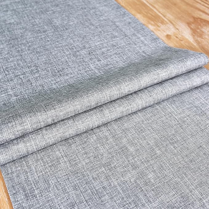 NEWISHER Farmhouse Rustic Table Runner Solid Grey Rectangular Table Runners - Image 5