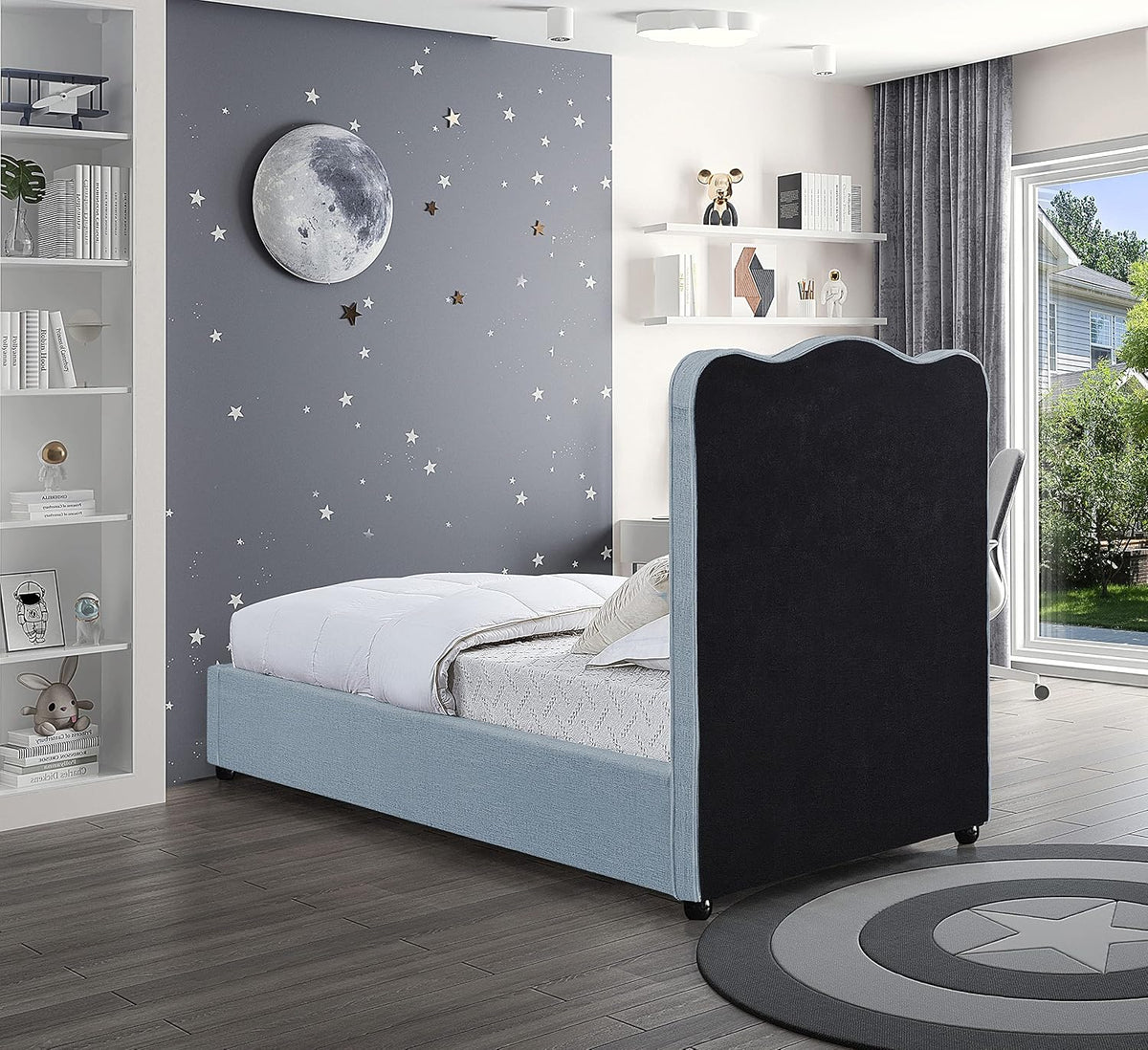 meridian furniture felixskyblu-t felix collection modern | contemporary on a desk or shelf