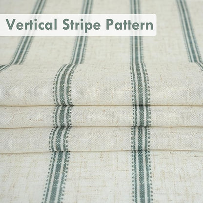 DriftAway Farmhouse Vertical Striped Linen Blend Textured Light Filtering Semi - Image 4